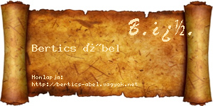 Bertics Ábel névjegykártya