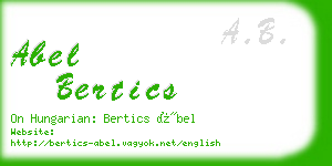 abel bertics business card